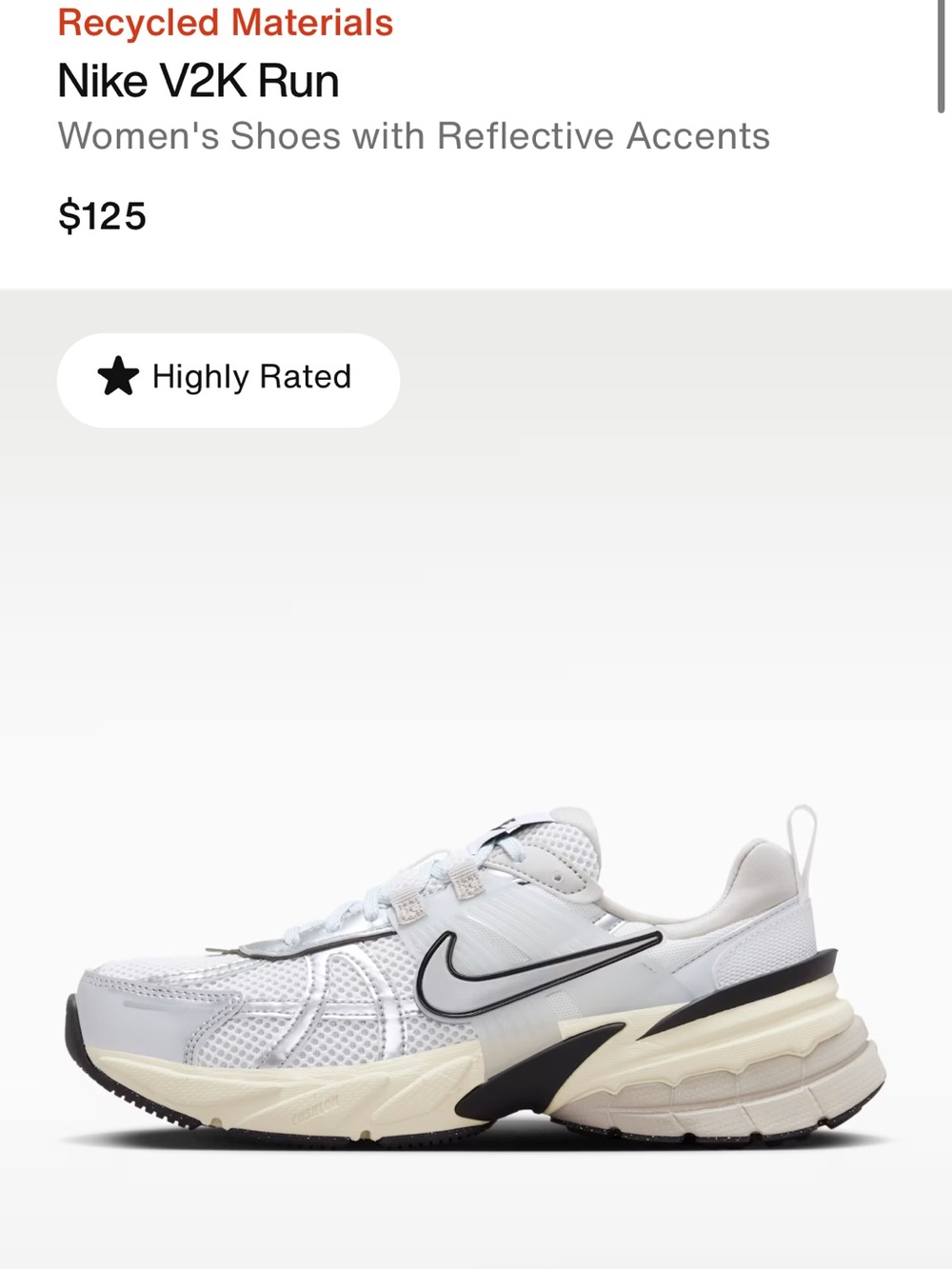 Nike Women’s V2K Run Sneakers - White/Black/Cream